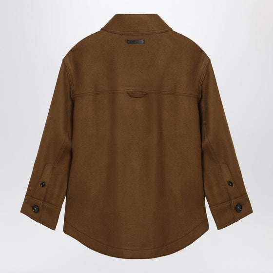 Ami Paris Hazelnut wool shirt with pockets