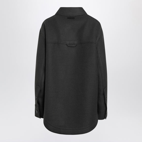 Ami Paris Anthracite grey wool shirt with pockets