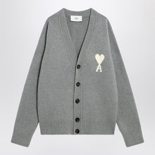  Ami Paris Light gray wool cardigan Ami De Coeur