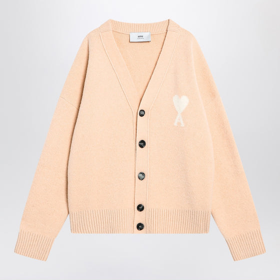 Ami Paris Light beige wool cardigan Ami De Coeur