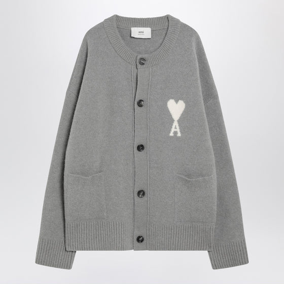 Ami Paris Grey wool cardigan Ami De Coeur