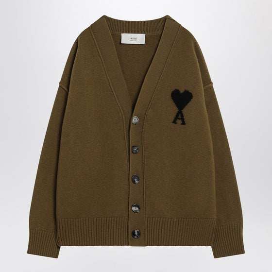 Ami Paris Ami De Coeur bronze cardigan