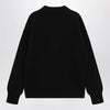 Ami Paris Ami De Coeur cardigan in black merino wool knit