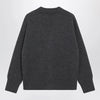 Ami Paris Ami De Coeur cardigan in grey mélange merino wool knit