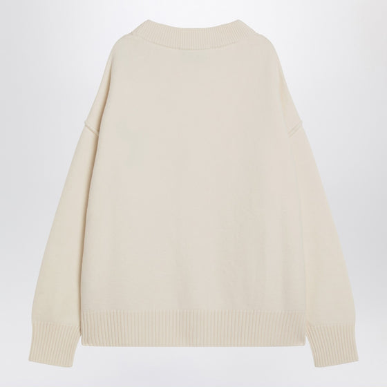 Ami Paris Ami De Coeur white wool cardigan