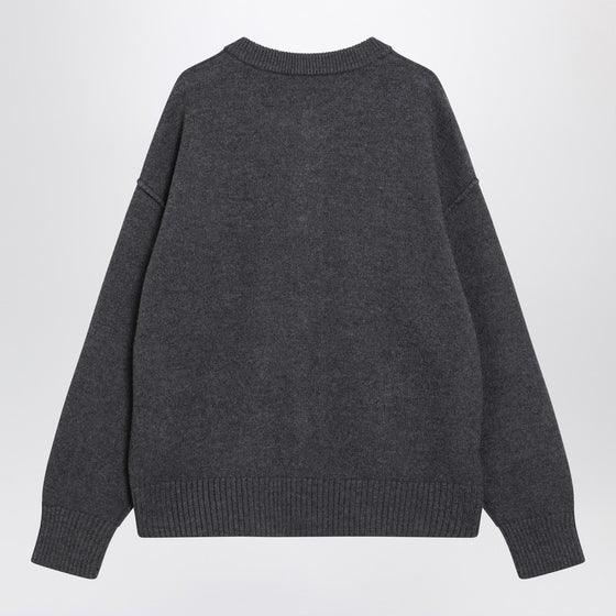 Ami Paris Grey Ami De Coeur cardigan