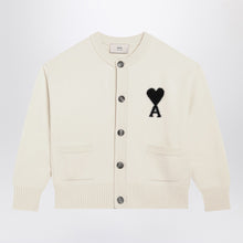  Ami Paris White Ami De Coeur cardigan