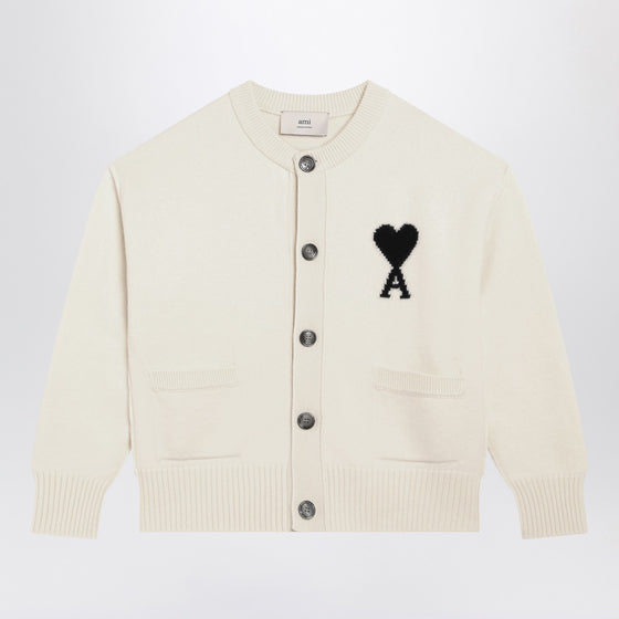 Ami Paris White Ami De Coeur cardigan