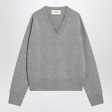  Ami Paris Grey Ami de Coeur sweater in wool and cashmere
