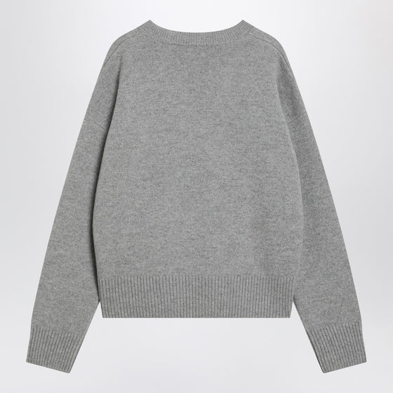 Ami Paris Grey Ami de Coeur sweater in wool and cashmere