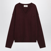  Ami Paris Cherry-coloured wool and cashmere sweater Ami De Coeur