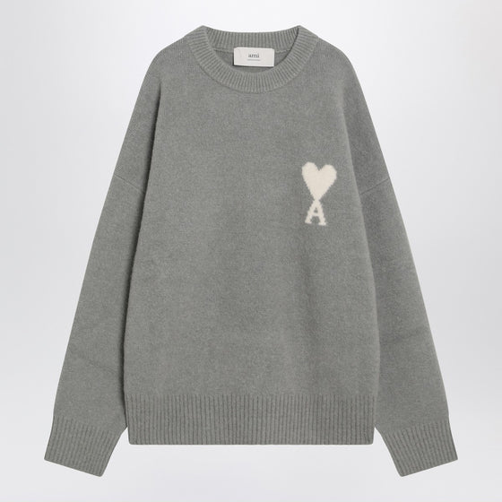 Ami Paris Grey wool blend sweater Ami De Coeur