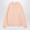Ami Paris Powder pink wool blend sweater Ami De Coeur