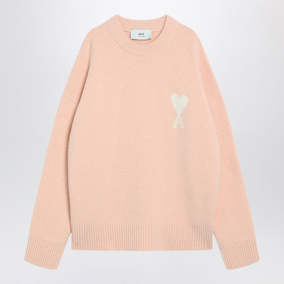 Ami Paris Powder pink wool blend sweater Ami De Coeur