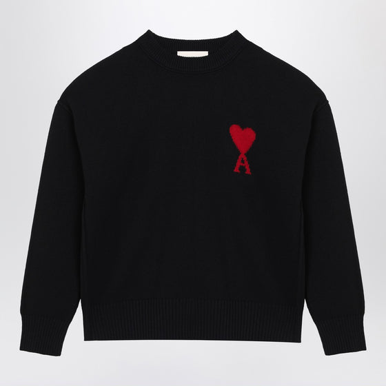 Ami Paris Black wool sweater Ami De Coeur