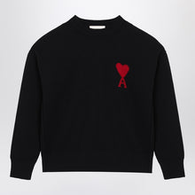  Ami Paris Black wool sweater Ami De Coeur