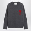 Ami Paris Grey Ami De Coeur wool sweater