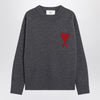 Ami Paris Grey Ami De Coeur wool sweater