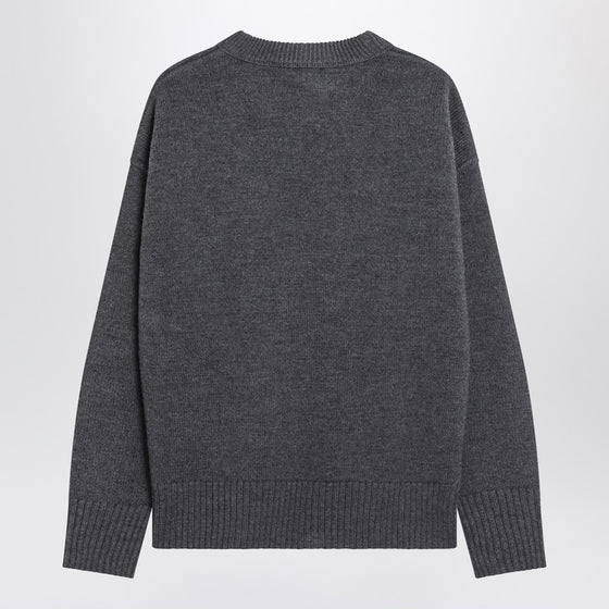 Ami Paris Grey Ami De Coeur wool sweater