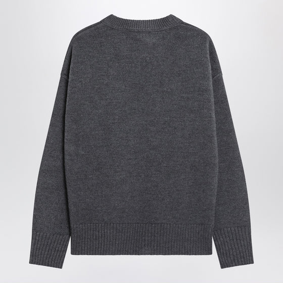 Ami Paris Grey Ami De Coeur wool sweater