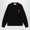 Ami Paris Black Ami de Coeur virgin wool sweater