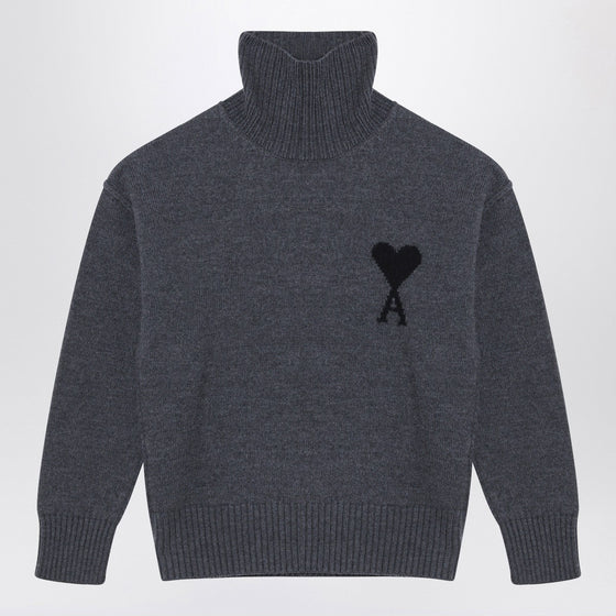 Ami Paris Turtleneck sweater Ami De Coeur grey