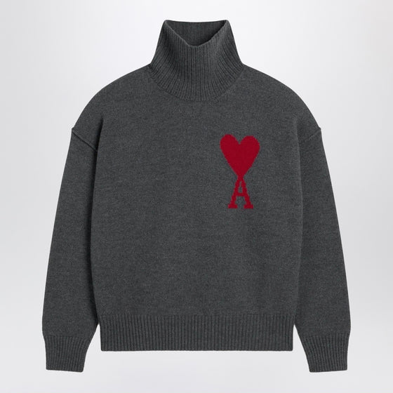 Ami Paris Turtleneck sweater Ami De Coeur grey