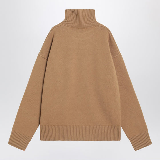 Ami Paris Camel Ami De Coeur turtleneck sweater