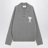 Ami Paris Ami De Coeur grey polo sweater
