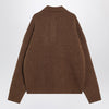 Ami Paris Ami De Coeur polo sweater in hazelnut color