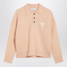  Ami Paris Powder pink Ami De Coeur polo sweater