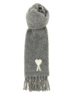 Ami Paris Adc Logo Scarf And Fringes
