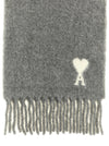 Ami Paris Adc Logo Scarf And Fringes