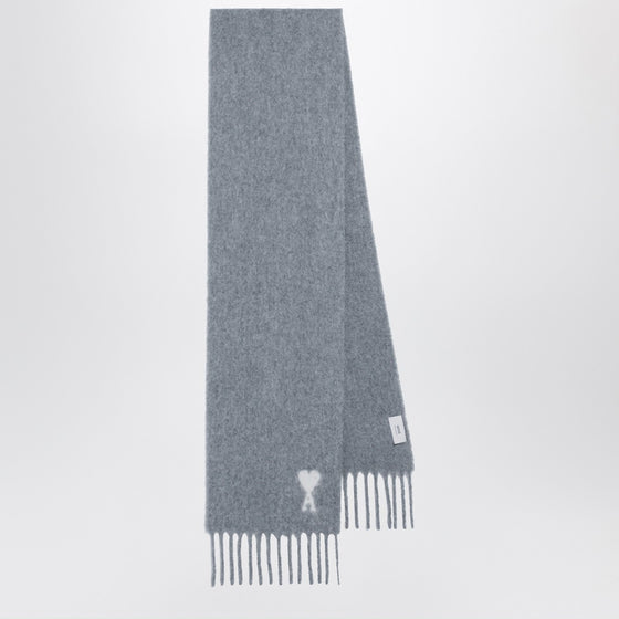 Ami Paris Grey Ami de Coeur scarf