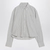 Ami Paris Striped Ami de Coeur cropped shirt