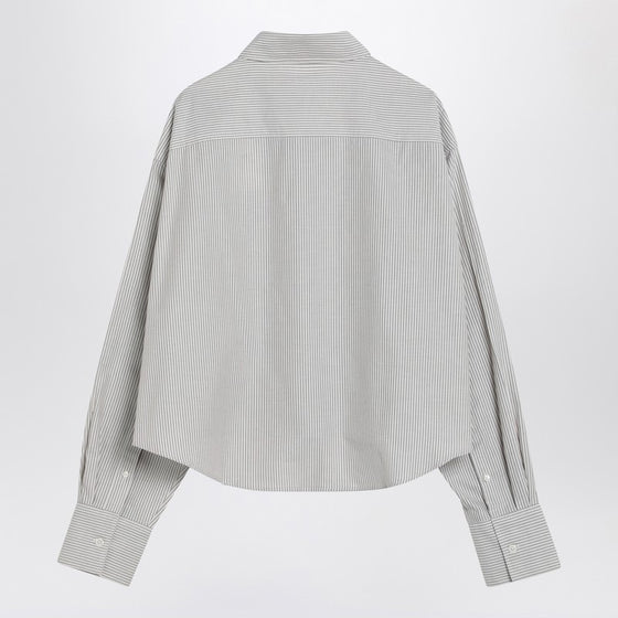 Ami Paris Striped Ami de Coeur cropped shirt