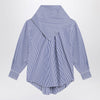 Ami Paris Blue striped poplin shirt with scarf