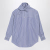 Ami Paris Blue striped poplin shirt with scarf