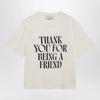 Ami Paris Cream white T-shirt in heavy cotton jersey