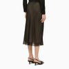 Vince Black and beige viscose midi skirt