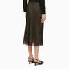 Vince Black and beige viscose midi skirt