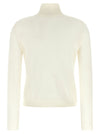 Vince White Silk And Cashmere Turtleneck Sweater