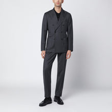  Santaniello Grey pinstripe double-breasted wool suit
