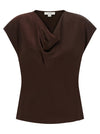 Vince Brown Hooded Neckline Blouse
