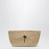 Manebí Raffia clutch with logo embroidery