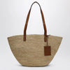 Manebí Raffia and leather shoulder bag