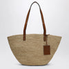 Manebí Raffia and leather shoulder bag