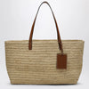 Manebí Raffia and leather shoulder bag