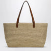 Manebí Raffia and leather shoulder bag