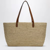 Manebí Raffia and leather shoulder bag